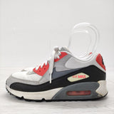 NIKE AIR MAX 90 ESSENTIAL 24cm 537384-108 スニーカー グレー レッド レディース ナイキ【中古】4-0620G◎