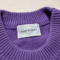 adam et Rope ロング丈 サイズF チュニック ウール ニット パープル レディース アダムエロペ【中古】4-1001T△