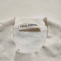 ULLA JOHNSON 縮絨ウール 裾リボン ボリュームスリーブ ニット オフホワイト レディース ウラ ジョンソン【中古】4-1001T△