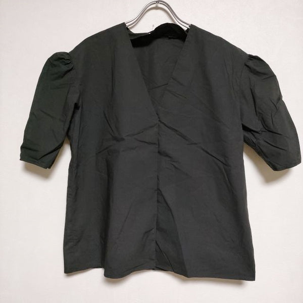 Deuxieme Classe PAN パン PUFF BLOUSE 半袖 コットン ブラウス シャツ ブラック レディース ドゥーズィエムクラス【中古】4-0623S∞