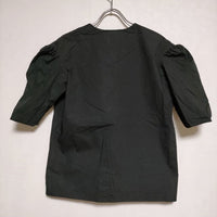 Deuxieme Classe PAN パン PUFF BLOUSE 半袖 コットン ブラウス シャツ ブラック レディース ドゥーズィエムクラス【中古】4-0623S∞