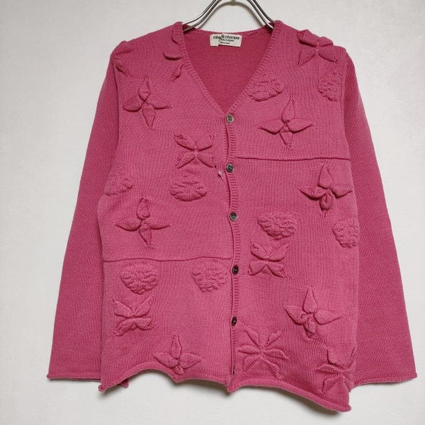 robe de chambre COMME des GARCONS モチーフ編み 花 ウール カーディガン AD2000 ピンク レディース ローブドシャンブル コムデギャルソン【中古】4-0914T∞