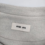 evam eva プレスウール ノーカラー ショート コート 定価41800円 E233K094 ノーカラージャケット 23AW グレー レディース エヴァムエヴァ【中古】4-1218T∞