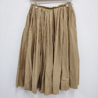 humoresque DS2303 randam tuck skirt ギャザースカート サイズM ロングスカート ベージュ レディース ユーモレスク【中古】4-0603M♪