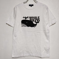 BEAMS HEART フロッキープリント クジラ 半袖Ｔシャツ カットソー ホワイト レディース ビームスハート【中古】4-0701S∞