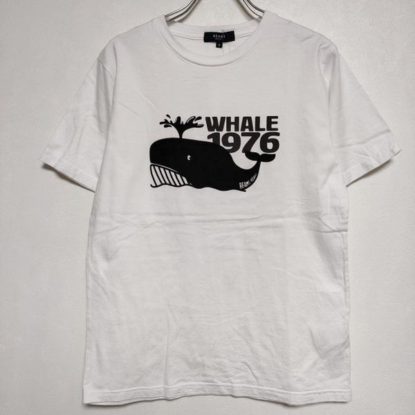 BEAMS HEART フロッキープリント クジラ 半袖Ｔシャツ カットソー ホワイト レディース ビームスハート【中古】4-0701S∞