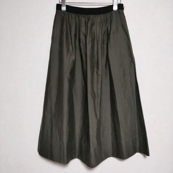 MARGARET HOWELL 578-9132015 コットンシルク COTTON SILK SKIRT ロングスカート 2019 チャコールグレー レディース マーガレットハウエル【中古】4-0619M∞