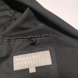 MARGARET HOWELL FINE WOOL POPLIN 578-9220001 ウールブレザー テーラードジャケット ブラック レディース マーガレットハウエル【中古】4-0916T∞