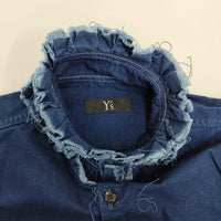 Y's/Yohji Yamamoto フリルカラー YD-B03-009 サイズ2 ブラウス シャツ ブルー レディース ワイズ/Yohji/ヨウジヤマモト【中古】4-0604M♪