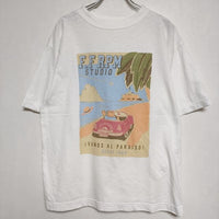 45R/45rpm F.F RPM STUDIO プリント サイズ3 半袖Ｔシャツ カットソー ホワイト メンズ フォーティーファイブアールピーエム【中古】4-0626S∞