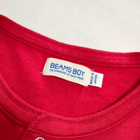 BEAMS BOY リングドットカーディガン 定価8580円 サイズ2 カーディガン レッド レディース ビームスボーイ【中古】4-0606M△