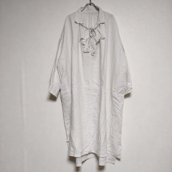 nest Robe 天然染め ラッフルスモックドレス 01233-1045 ワンピース 23AW オフホワイト レディース ネストローブ【中古】4-0815M∞