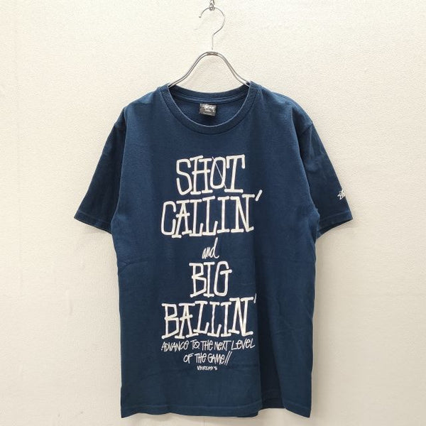 STUSSY サイズSMALL コットン 半袖Ｔシャツ カットソー ネイビー メンズ ステューシー【中古】4-0801S◎