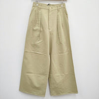 AURALEE 新品 23AW WASHED HEAVY CHINO WIDE PANTS A23AP03ZC 定価37400円 チノパンツ カーキイエロー レディース オーラリー【中古】4-0627M♪