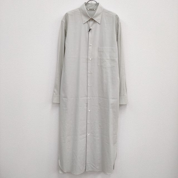 AURALEE 未使用 WASHED FINX TWILL ONE-PIECE A22AD04TN 1 定価51700円 ワンピース 22AW ライトグレー レディース オーラリー【中古】4-0614M♪