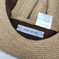 mature ha 新品 BOXED HAT 7cm brim plain tape 定価17500円 ボックスハット 帽子 ハット ブラウン レディース マチュアーハ【中古】4-0620M◎