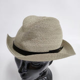 mature ha 新品 BOXED HAT abaca 6cm brim レザーベルト 定価28600円 帽子 ハット ライトグリーン レディース マチュアーハ【中古】4-0609M♪