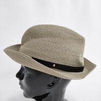 mature ha 新品 BOXED HAT abaca 6cm brim レザーベルト 定価28600円 帽子 ハット ライトグリーン レディース マチュアーハ【中古】4-0609M♪