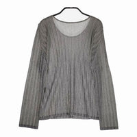 PLEATS PLEASE ISSEY MIYAKE PP55-FK112 サイズ3 長袖Ｔシャツ カットソー ロンＴ グレー レディース プリーツプリーズ【中古】4-0920M♪