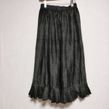 BUNON Gather Tuck Skirt ギャザータック シルク ロングスカート ブラック レディース ブノン【中古】4-0722M∞