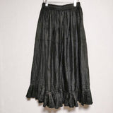 BUNON Gather Tuck Skirt ギャザータック シルク ロングスカート ブラック レディース ブノン【中古】4-0722M∞