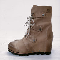 SOREL WMN'S NL2132-216 Joan of Artic Wedge 23cm インヒール ブーツ ベージュ レディース ソレル【中古】4-1115T◎