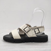 BEAUTIFUL SHOES SS BELT SANDALS GLOXI CUT SOLE 定価35200円 サイズ23.5cm サンダル アイボリー レディース ビューティフルシューズ【中古】4-0620S◎