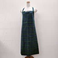 OLDMAN'S TAILOR SEASONAL WORK APRON 2POCKET ワークエプロン ネル生地 チェック エプロン ネイビー グリーン レディース オールドマンズテーラー【中古】4-1115T◎