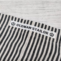 OLDMAN'S TAILOR 未使用品 リネンストライプ 定価13800円 サイズF エプロン ブラック ホワイト レディース オールドマンズテーラー【中古】4-0904G◎