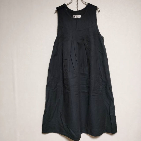 MHL. CONTRAST WRAP COTTON 595-1256500 ノースリーブドレス ワンピース 2021 ネイビー レディース エムエイチエル【中古】4-0808S∞