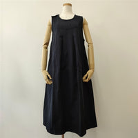 MHL. CONTRAST WRAP COTTON 595-1256500 ノースリーブドレス ワンピース 2021 ネイビー レディース エムエイチエル【中古】4-0808S∞