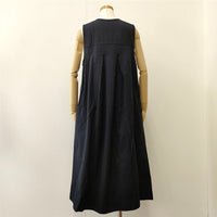 MHL. CONTRAST WRAP COTTON 595-1256500 ノースリーブドレス ワンピース 2021 ネイビー レディース エムエイチエル【中古】4-0808S∞