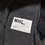 MHL. WORKWEAR STRIPE COTTON LINEN 定価24000円 595-1132500 スカート ブラック ホワイト レディース エムエイチエル【中古】4-0624M△