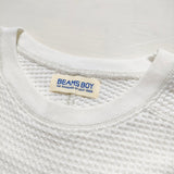 BEAMS BOY サーマル ビッグシルエットクルーネックカットソー Ｔシャツ カットソー ホワイト レディース ビームスボーイ【中古】4-0624M△