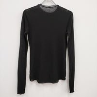 H BEAUTY&YOUTH ハイツイストシアークルーネックカットソー 定価11000円 24SS ブラック エイチビューティアンドユース【中古】4-0604M♪