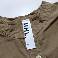 MHL. バンドカラー 595-158552 NATURAL DYE POPLIN サイズ2 ワンピース カーキ レディース エムエイチエル【中古】4-0624M△