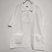 MHL. 595-2152506 SANDED COTTON LINEN 半袖 ブラウス シャツ 22SS オフホワイト レディース エムエイチエル【中古】4-0722S∞