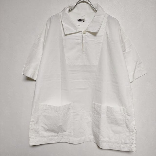 MHL. 595-2152506 SANDED COTTON LINEN 半袖 ブラウス シャツ 22SS オフホワイト レディース エムエイチエル【中古】4-0722S∞