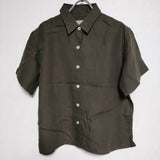 MARGARET HOWELL 578-9152004 リネン SHIRTING LINEN 半袖 ブラウス シャツ チャコールグレー レディース マーガレットハウエル【中古】4-0722S∞