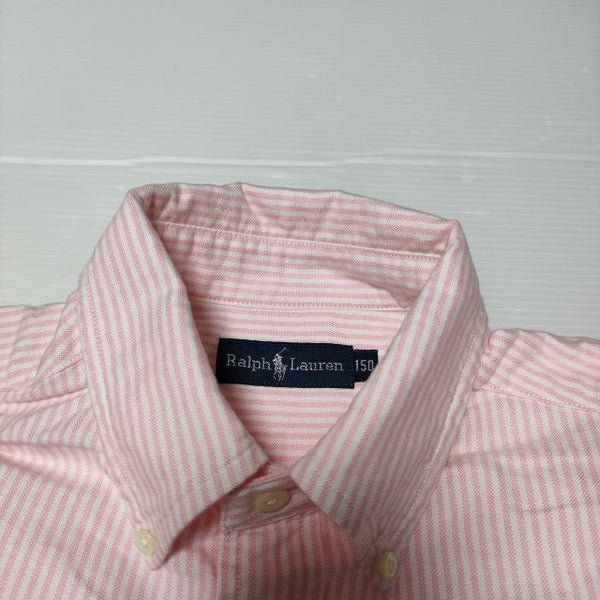 RALPH LAUREN リネン シルク ストライプ 半袖シャツ ライトピンク ラルフ ローレン] シャツ ストライプ リネンシャツ ピンク (POLO