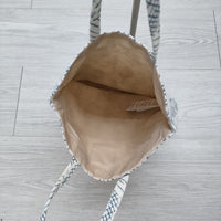 mina perhonen 未使用品 23AW toast bag lumiukko aba9723 トーストバッグ トートバッグ ホワイト ブルー レディース ミナペルホネン【中古】4-0805G◎