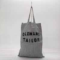 R&D.M.Co- OLDMAN'S TAILOR プリントトートバッグ ストライプ トートバッグ ブラック ホワイト レディース オールドマンズテーラー【中古】4-0805G◎