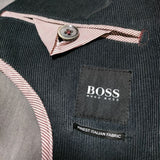 HUGO BOSS エルボーパッチ コーデュロイ コットン テーラードジャケット ネイビー メンズ ヒューゴボス【中古】4-1225T∞