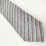 agnes b. コットンリネン イタリア製 ネクタイ ライトブルー グレー メンズ アニエスベー【中古】5-0510G∞