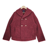 45R/45rpm ツイルKNIT PEA JACKET ニットピージャケット コート レッド ネイビー レディース フォーティーファイブアールピーエム【中古】4-1101A▲