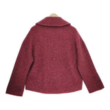 45R/45rpm ツイルKNIT PEA JACKET ニットピージャケット コート レッド ネイビー レディース フォーティーファイブアールピーエム【中古】4-1101A▲