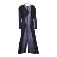 PLEATS PLEASE ISSEY MIYAKE PP31-JA229 ロングカーディガン 羽織 サイズ2 コート ネイビー レディース プリーツプリーズ【中古】4-0920M♪