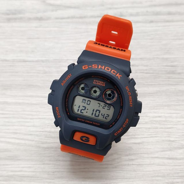 HYSTERIC GLAMOUR/CASIO Gショック G-SHOCK DW-6900FS ヒステリックグラマーコラボモデル 腕時計 オレンジ ネイビー レディース ヒステリックグラマー/カシオ【中古】4-0822G◎