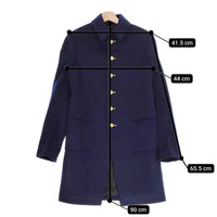 JOSEPH 金ボタン ウール CARDIFF WOOL COAT コート ネイビー レディース ジョセフ【中古】4-1101A▲