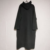 evam eva E183K063 press wool hooded coat  定価46200円 プレスウールロング コート チャコールグレー レディース エヴァムエヴァ【中古】4-0925T∞